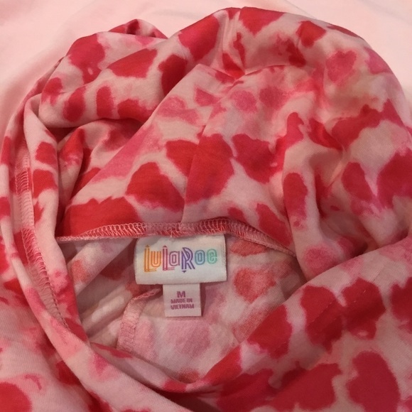 LULAROE NWT Fight Pink Hooded Pullover Long Sleeve Top Size Medium - Picture 6 of 8